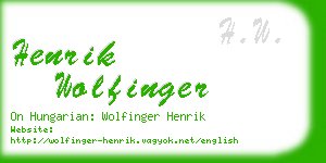 henrik wolfinger business card